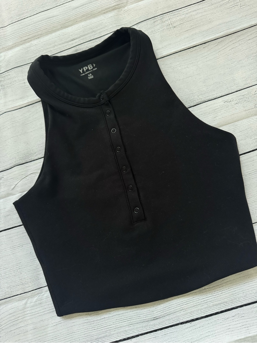 Abercrombie (Your Personal Best) brand black high neck cropped tank size XS